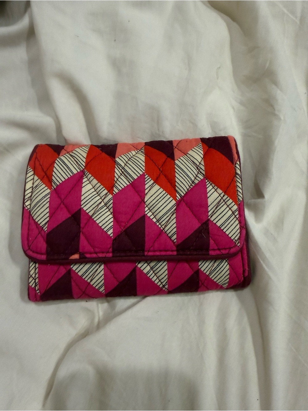 NWT Vera Bradley Riley Compact Wallet Bohemian Chevron Quilted Wallet